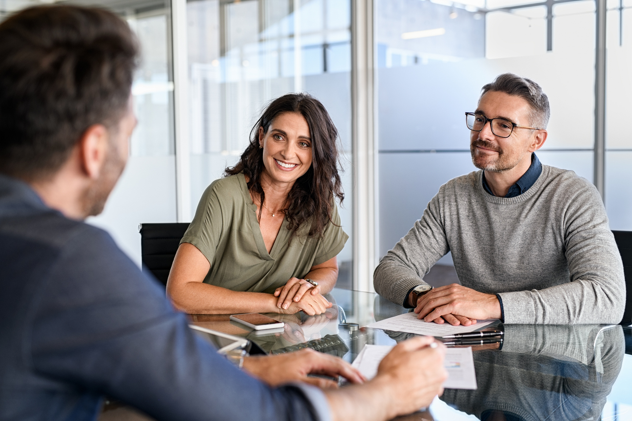Couple meeting with Insurance Agent