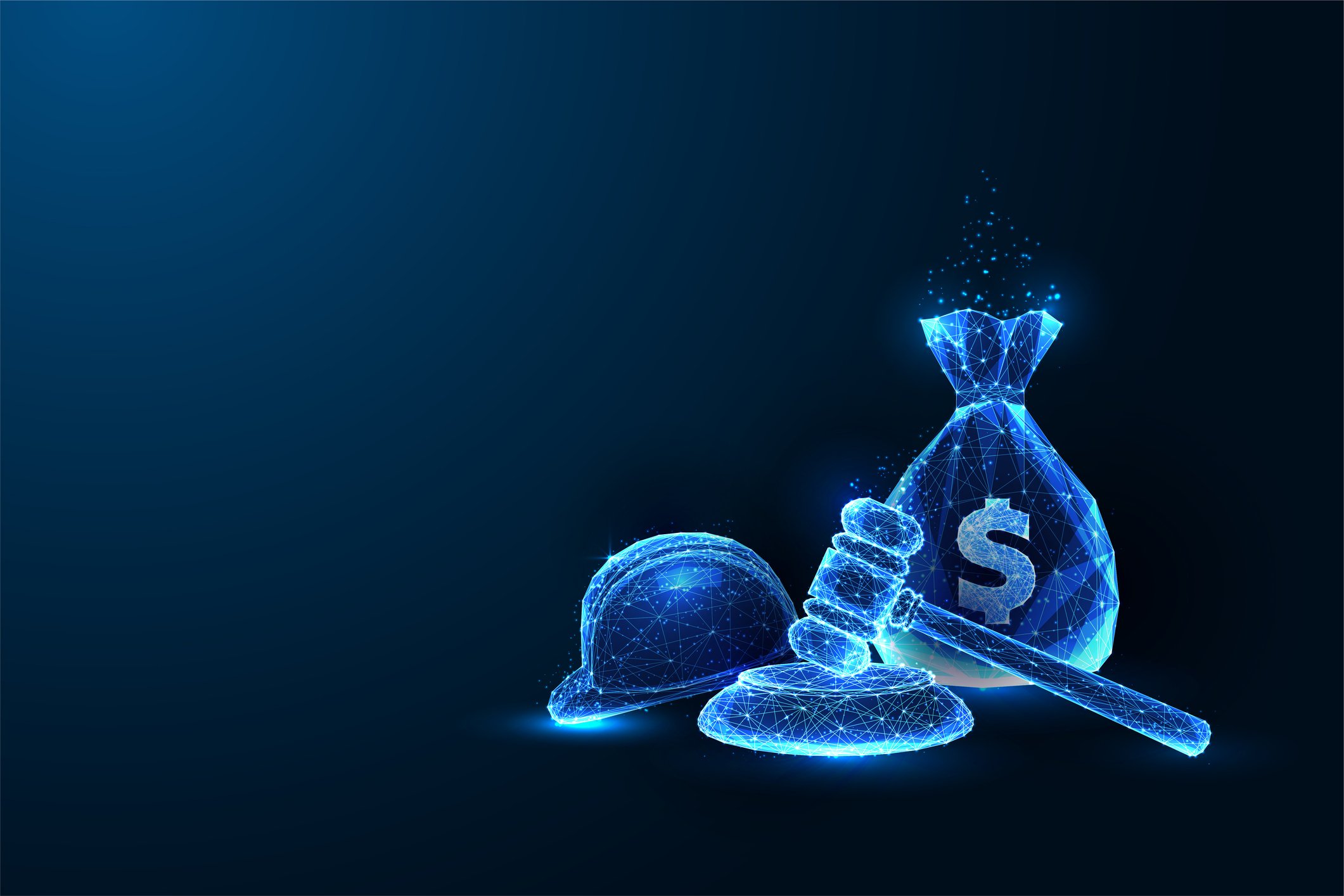 Legal compensation and financial settlement futuristic concept