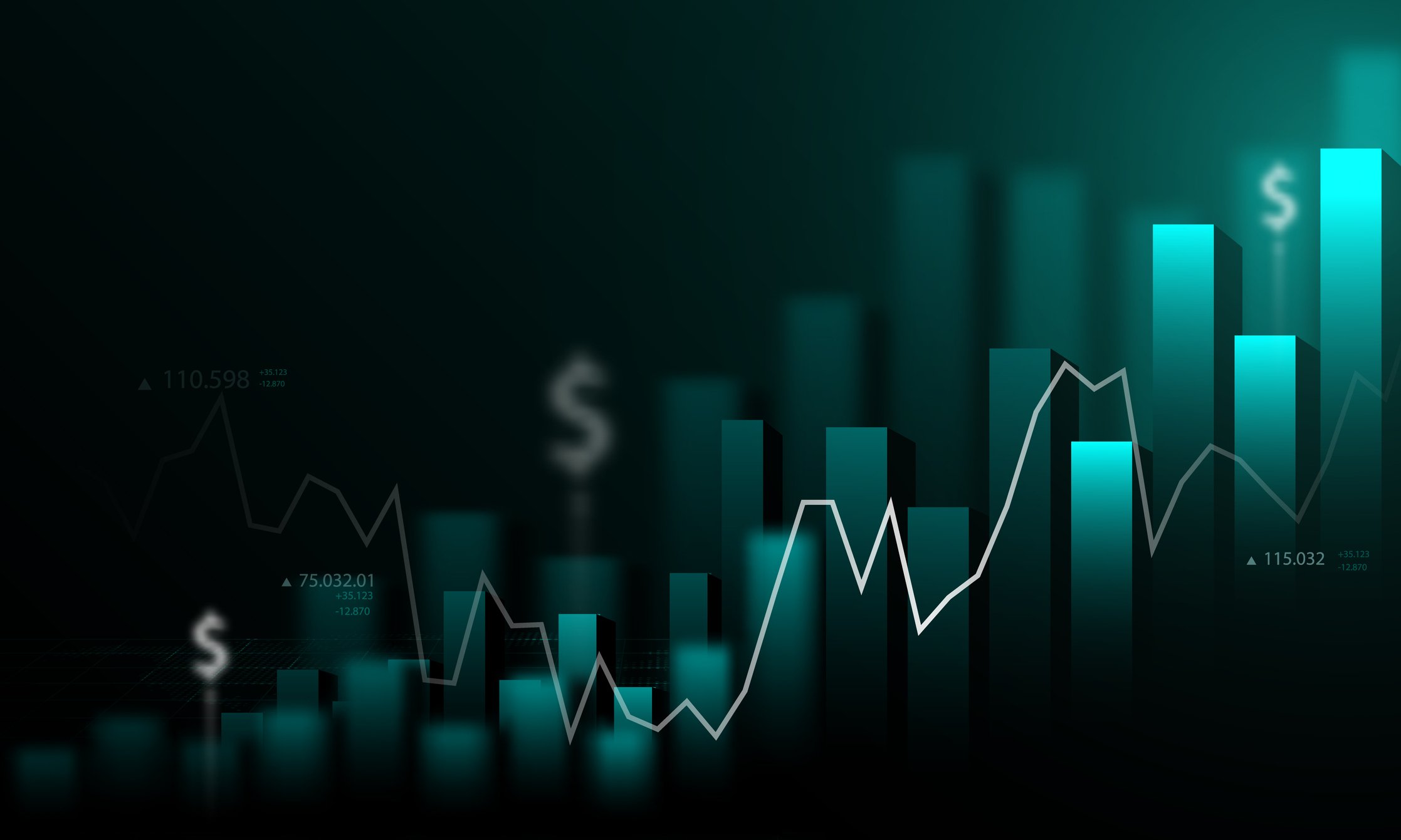 Financial analysis technology graph concept